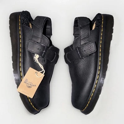 NWT Dr Martens Jorge II Black Faux Fur Sling Back Mules Shoes Mens 11/ Womens 12 - Image 1 of 4
