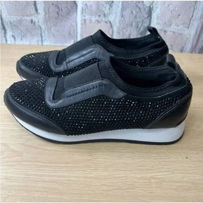 Zapatilla Deportiva Donald J Pliner Ryley Cristal Sin Cordones Color Negro Talla 7M Foto 1 de 4