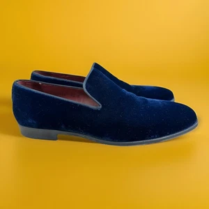 MAGNANNI Hombre Azul Terciopelo Jareth Veneciano Vestido Mocasines 9.5 EE. UU. - Hecho en España - Imagen 1 de 23