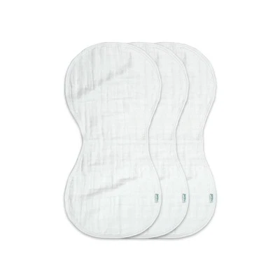 Paño de eructo para bebé de muselina de algodón orgánico absorbente blanco suave paquete de 1 Foto 1 de 4