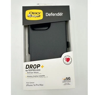 OtterBox Defender MagSafe para iPhone 16 Pro Max (sem coldre), capa preta - Imagem 1 de 3