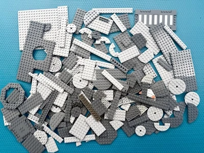 LEGO BULK LOT 200 Asstd. Light & Dark Gray, Bluish Plates, Specialty, Baseplates - Image 1 of 4