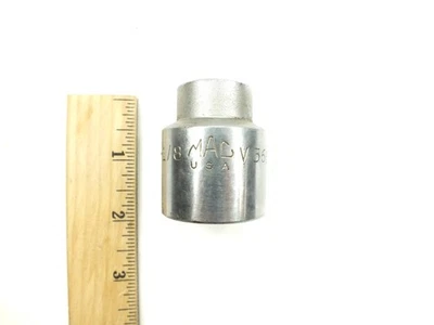 MAC TOOLS 1/2" DRIVE 1-1/8" SHALLOW 6 POINT SOCKET - MADE IN USA - SAE - V366 - Image 1 of 4