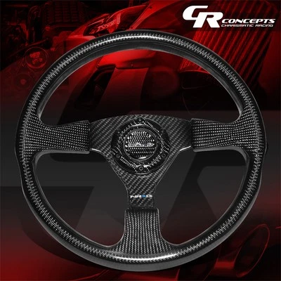 NRG INNOVATION 350MM 6-BOLTS FULL CARBON FIBER FRAME 3SPOKES GRIP STEERING WHEEL - Image 1 of 4