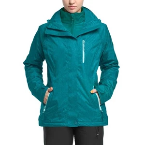 ,Women's 3 in 1 Hooded Waterproof Coat Winter Ski Hiking Rain Jacket Softshel... - Picture 1 of 8