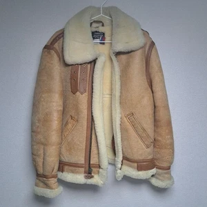 Chaqueta de Vuelo Schott B-3 38 Piel de Oveja Mouton Boa Cuero Bombardero De Colección - Imagen 1 de 8