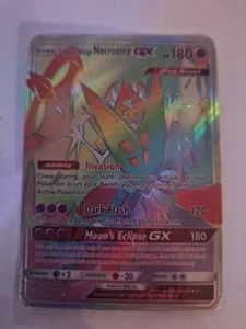 Pokémon TCG dawn wings Necrozma GX rainbow holo 161/156 SECRET RARE - Picture 1 of 3