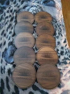 Set Of 10 New CASAMIGOS Tequila  Wooden Coasters Made In Mexico - Picture 1 of 5