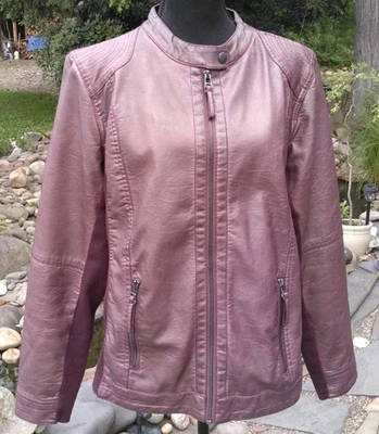 Maurices Faux Leather Maroon/burgundy Jacket Women’s Size XL  - Image 1 of 4