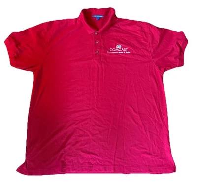 Polo Comcast 2XL Seguridad Salud Ambiental Manga Corta Rojo Repuesto Foto 1 de 4