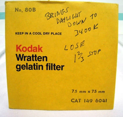 No. 80B Kodak Wratten Gelatin Filter 75mm x 75mm 3 x 3 # 1496041 - Image 1 of 2