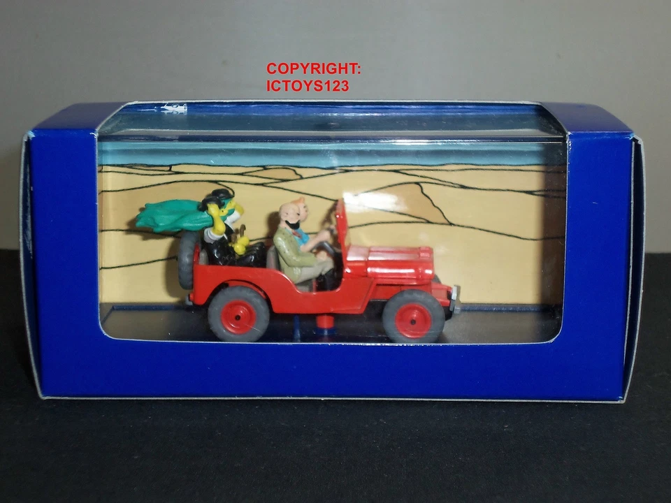 TINTIN NO.44 AU PAYS DE L'OR NOIR COMIC ORANGE RED WILLYS JEEP DIECAST MODEL CAR - Image 1 of 1