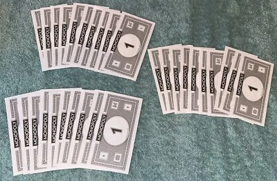 Винтажный 2015 Монополия жетон безумие игры запасной кусок - 30 белый $1 банкноты - Изображение 1 из 4