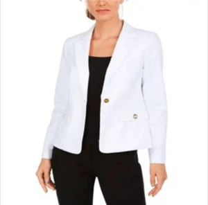 Calvin Klein Women's Single Button Grommet Blazer White - Picture 1 of 4