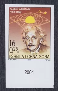 Yugoslavia 2004 science Albert Einstein, imperforated, Michel 3193, MNH - Picture 1 of 2