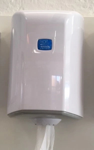 HCR HYGIENE Papierhandtuchspender,Handtuchspender für Innenabrollung, weiß