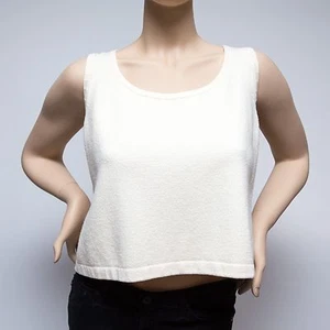 St. John Sport bauchfreies Tanktop elfenbeinfarben Wollmischung $ 295 Large  - Bild 1 von 8