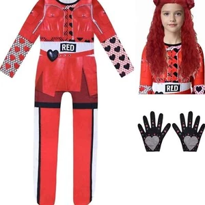 Xefenki Girls Red Bodysuit Rise of Red Halloween Cosplay Dress Up With Wig - Picture 1 of 5