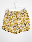 Vintage Laguna Men's Mini Swim Trunks Shorts Sz L White Yellow Floral Lined USA