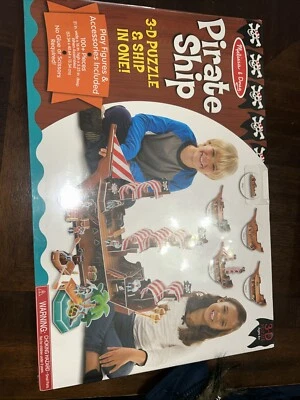 Melissa & Doug Pirate Ship 3D Puzzle and Play Set In One Brand New 100+ pieces - Image 1 of 2