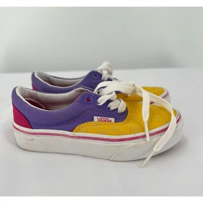 Sapatos Vans Kids Color Block autêntico com cadarço quadriculado multicolorido tamanho 10.5 - Imagem 1 de 4