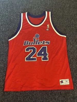 Vintage Tom Gugliotta Champion Jersey 48 Washington Bullets Bol King Adams NBA - Image 1 of 4