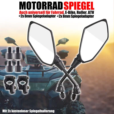 2x Spiegel Set Paar Spiegelset für Roller Motorrad Quad universal M10 Gewinde - Bild 1 von 4