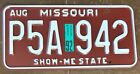 Missouri 1992 License Plate # P5A 942