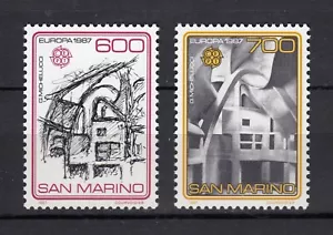 San Marino ~ 1987 Europa - Architecture, Sc# 1120-1121 **/NH (fb037) - Picture 1 of 2