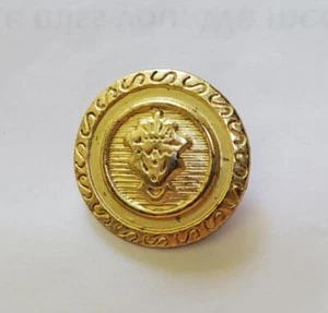 Round Gold Metal Raised Ctr Shield Vintage Buttons Shank 38L - 15/16" - 24mm B15 - Picture 1 of 4