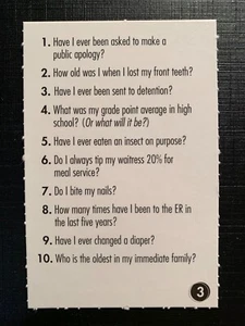 Simpsons LOSER TAKES ALL Stupid Card #3 GAME REPLACEMENT QUESTION CARD 2001 - Picture 1 of 3