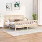 Bed Frame With Headboard 180X200 Cm Solid Wood Pine 6Ft Super King