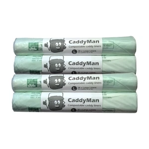 10 Litre CaddyMan Compostable Food Waste Caddy Bin Liners Bio Bags (10L) EN13432 - Picture 1 of 10