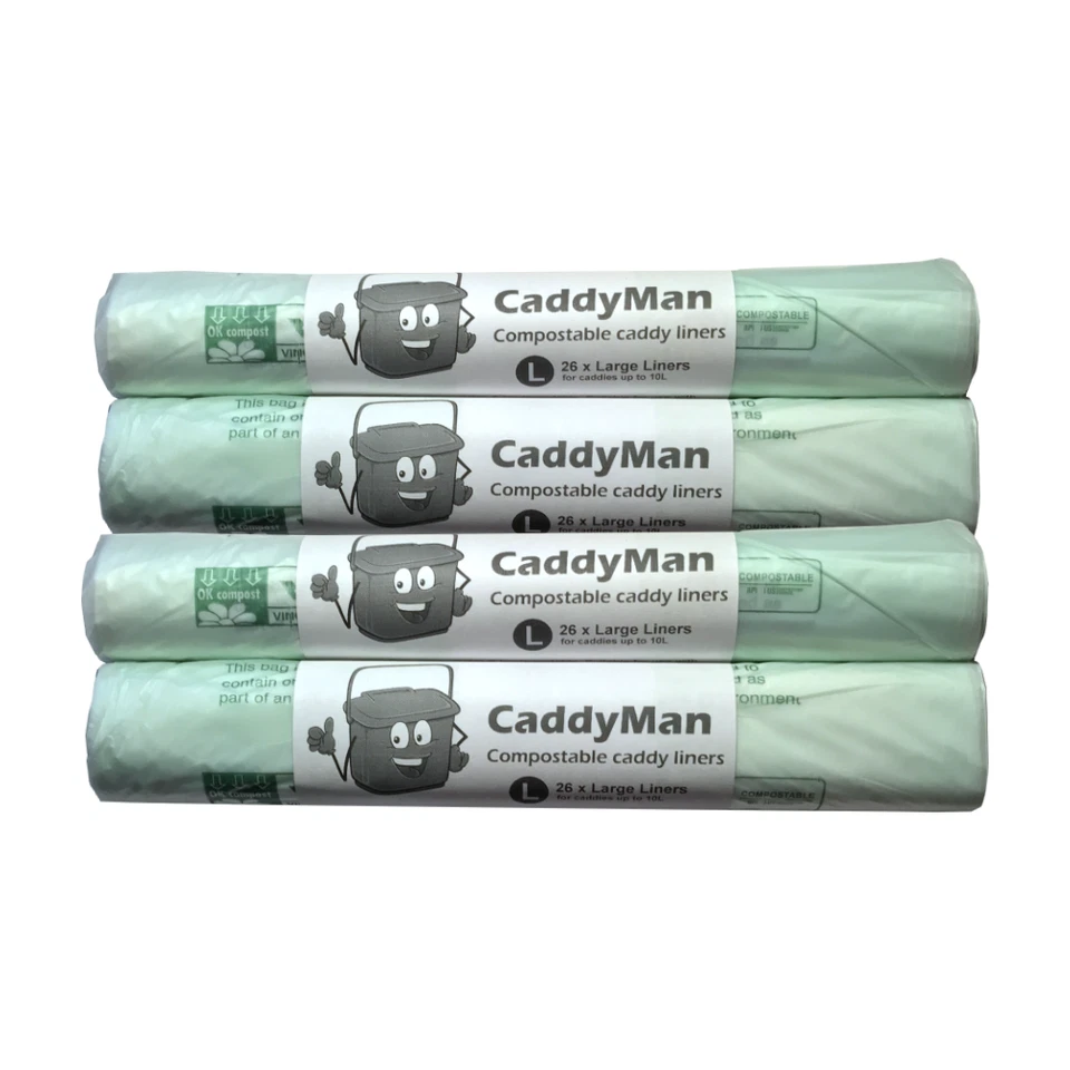 10 Litre CaddyMan Compostable Food Waste Caddy Bin Liners Bio Bags (10L) EN13432 - Image 1 of 1