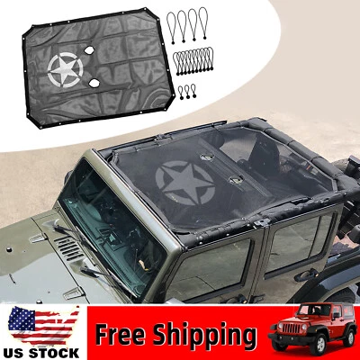 Cubierta superior de bikini de malla anti-UV Star parasol para Jeep Wrangler JK 2007-2017 4 puertas Foto 1 de 4
