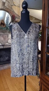 Cable & Gauge Tank Top Womens Large Sleeveless Zipper Detail Multicolor  - Picture 1 of 9