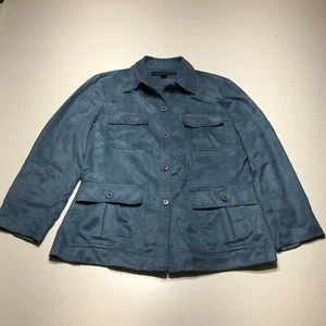 Josephine Chaus Jacket Womens Size 8 Faux Suede Button Down Soft 4 Front Pockets - Picture 1 of 12