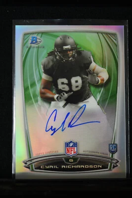 2014 Bowman  #54 Cyril Richarson Chrome Refractor Auto Baylor Bears NMT-MT - Image 1 of 2