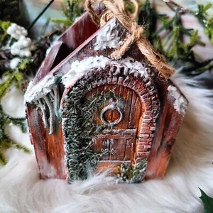Handcrafted Wooden Storage Christmas Box Winter Fairy House Home Decor - Picture 1 of 21