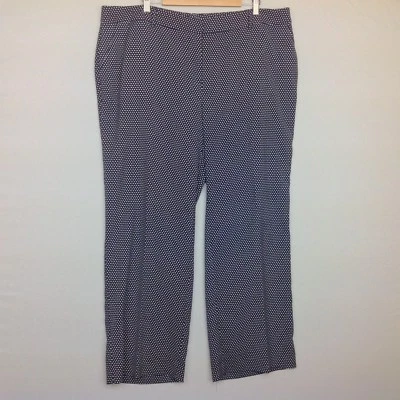 Charter Club Dress Pants Women 20W Trouser Polka Dot Blue White Career Pockets - Image 1 of 4