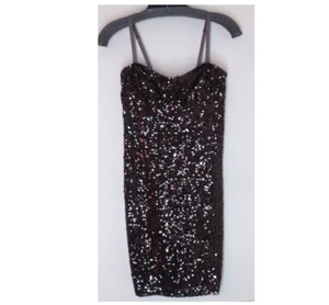 Victoria's Secret Moda International SMALL 4 Black Sequin Sleeveless Mini Dress - Picture 1 of 6