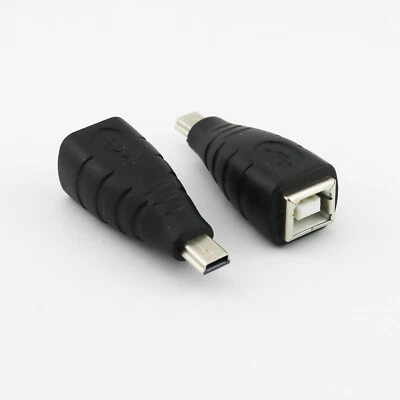 10x USB 2.0 Type B Printer Female To Mini USB 5 Pin Male Plug Adapter Convertor - Image 1 of 4