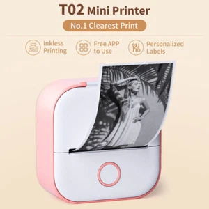 Phomemo T02 Mini Pocket Bluetooth ThHGmal PrintGT Wireless Photo Inkless Sticker - Picture 1 of 26