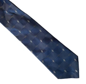 Richel Silk Necktie in Blue w Check Pattern - 60" x 3.5" Neck Tie - Picture 1 of 4