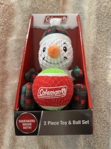 NIB COLEMAN 2 PIECE CHRISTMAS DOG TOY AND BALL SET - Picture 1 of 4