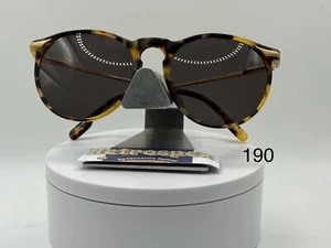 Vintage Oversize Sunglasses NOS Round Grey Lens Yellow Tortoise Frame 90s-00s - Picture 1 of 10