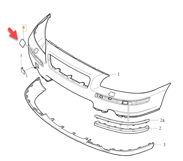 Nueva cubierta de arandela de parachoques delantero izquierdo genuina Volvo S60 pintada 2005-2009 39993124P Foto 1 de 1
