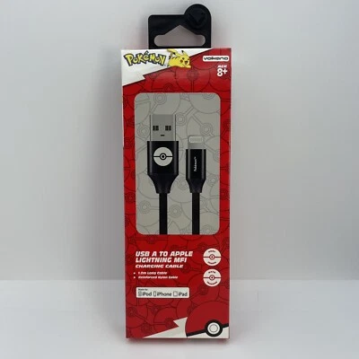 Pokémon USB A to Apple Lightning MFI Certified Cable 1.2m long by Volkano - Image 1 of 4