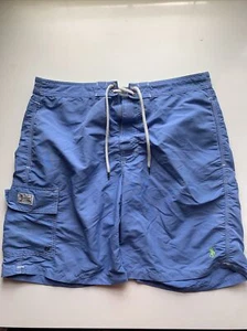 Polo by Ralph Lauren  Mens Size Medium Swim Trunks Blue Board Shorts Cargo - Picture 1 of 7