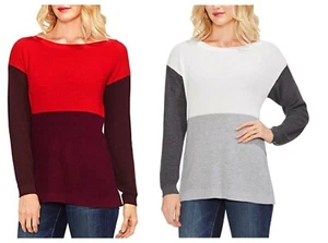 Vince Camuto NEU Damen Colorblocked Rundhalsausschnitt Pullover Oberteil S-XL - Bild 1 von 21